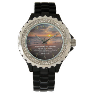 Montre Croix de foi chrétienne avec Mark 11:24