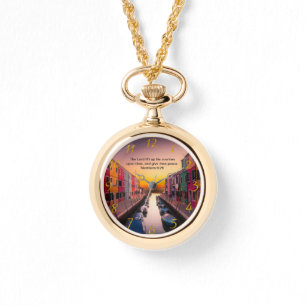 Montre Croix de foi chrétienne noire avec chiffres 6:26