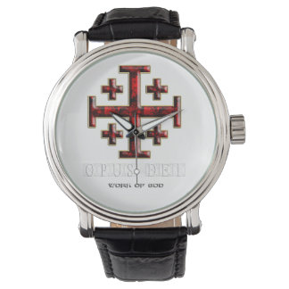 Montre Croix de Jérusalem - vers 1 - Opus Dei - Noir