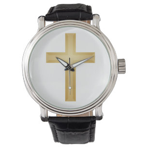 Montre Croix d'or chrétienne