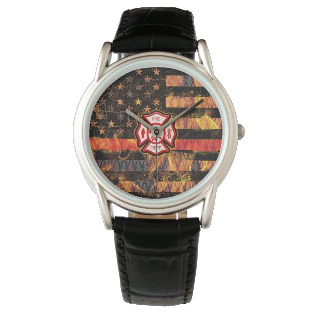 Montre Croix et flammes des pompiers (devant)