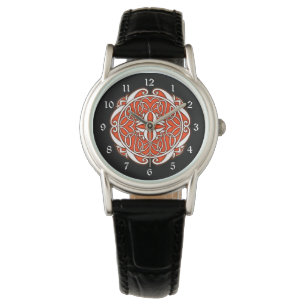 Montre Croix rouge blanche noire celtique