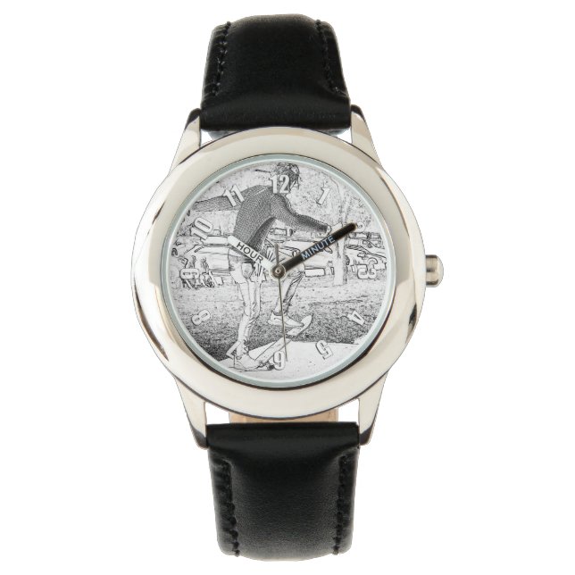 Montre Croquis de skateboard (devant)