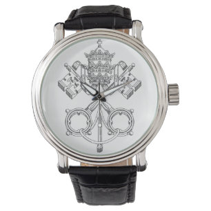 Montre croquis dessiné à la main clé papale du Vatican