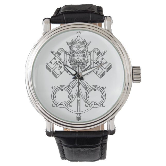 Montre croquis dessiné à la main clé papale du Vatican (devant)