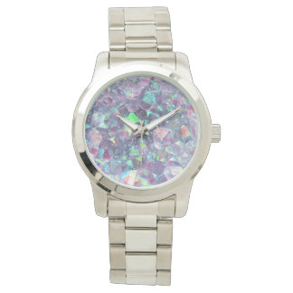 Montre Crystal Géode Opalescent - Violet/Bleu,