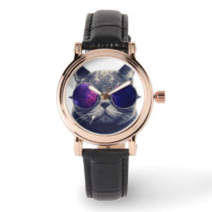 Montre Cuir noir Carré personnalisé