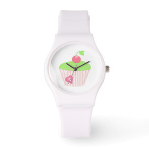 Montre Cupcake fantaisie avec cerise sur le dessus