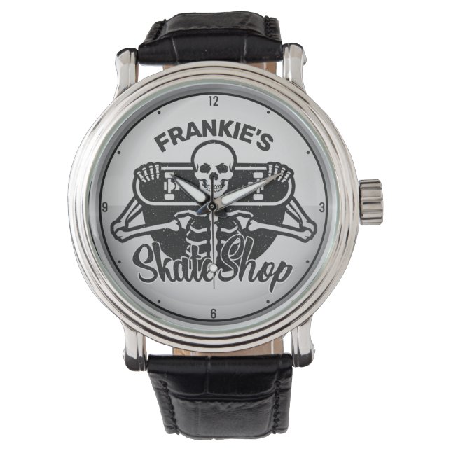 Montre Custom ADD NAME Skull Skate Shop (devant)