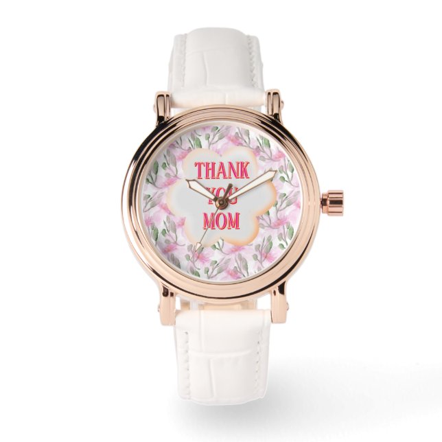 Montre Custom and Personalized watercolor floral pattern  (Recto)