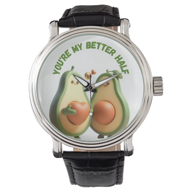 Montre Custom Better Half Avocado Propose Day Gift (devant)