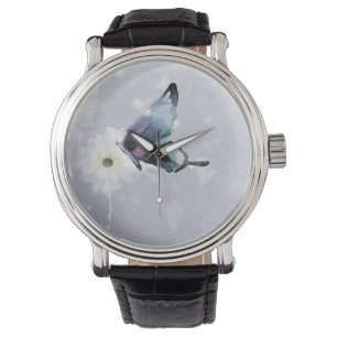 Montre Custom butterfly blue