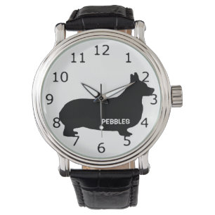 Montre CUSTOM Corgi Chien Silhouette