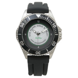 Montre Custom Golf Ball Mens Sports Golfeur Noir Vert