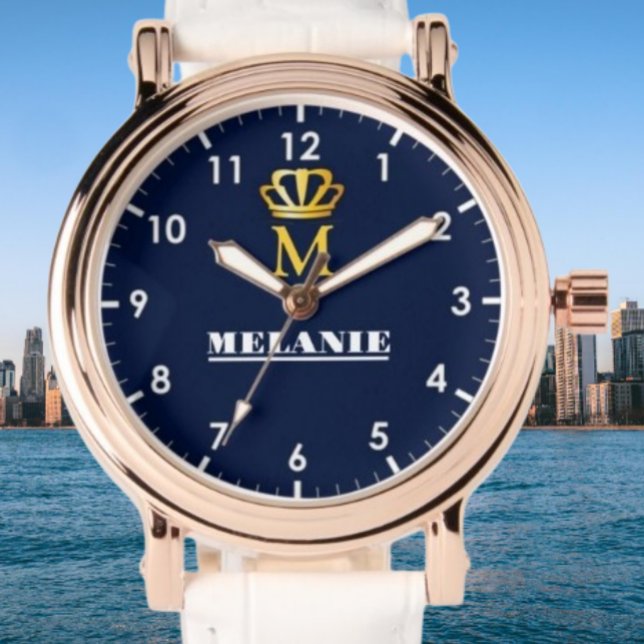 Montre Custom Name Luxury Royal Elegant Monogran  (Créateur téléchargé)
