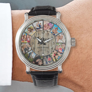 Montre Custom Photo Collage Rustic Farmhouse