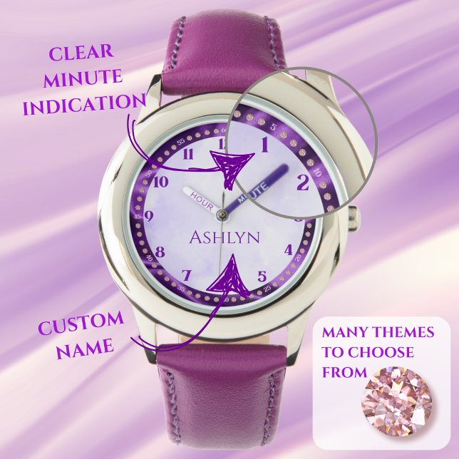 Montre Custom Royal Lilac Sparkings Kids Learning (Créateur téléchargé)