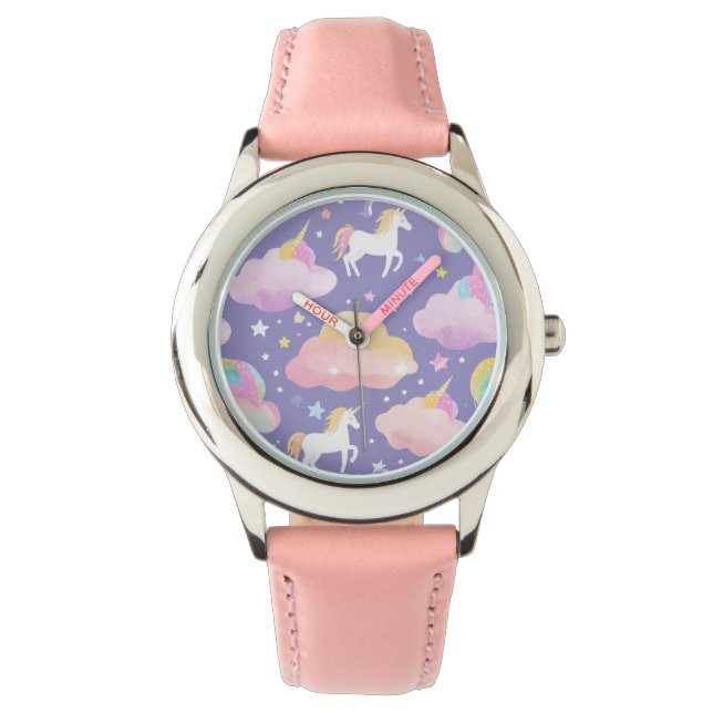 Montre Cute arc-en-ciel licorne magique fille anniversair (devant)