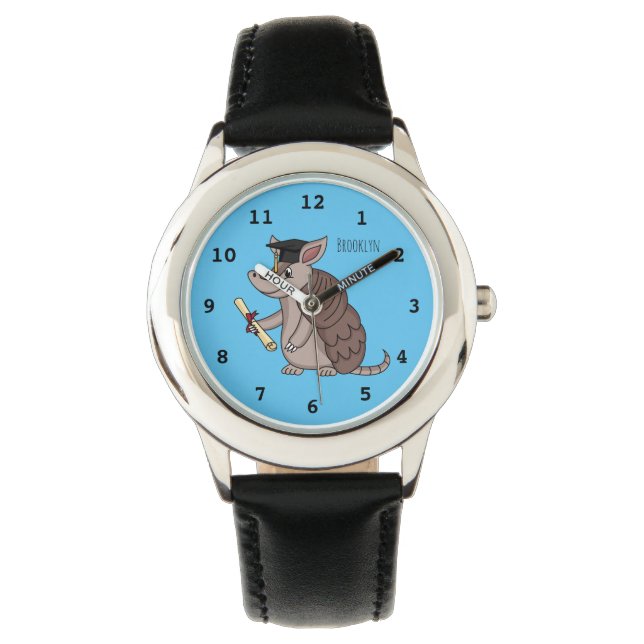 Montre Cute armadillo avec dessin animé de la casquette d (devant)