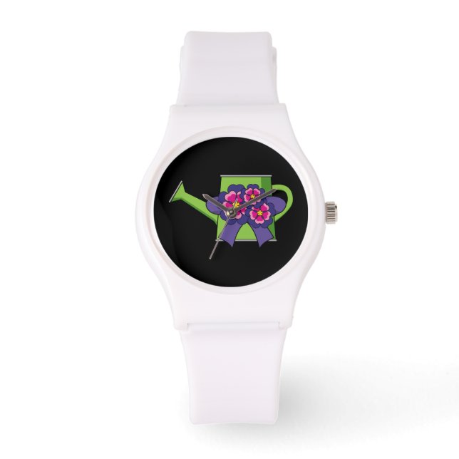 Montre Cute arrosage canne avec Bouquet de fleurs (Recto)