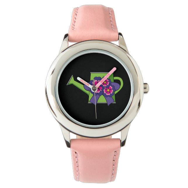 Montre Cute arrosage canne avec Bouquet de fleurs (devant)
