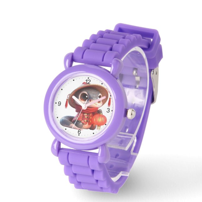 Montre Cute Baby Snake Chinois Nouvel An 2025 Enfants W2 (Angle)
