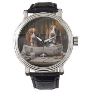 Montre Cute basset hounds lecture journal