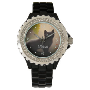 Montre Cute Black Kitten AI Numéro de style photo