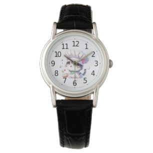 Montre Cute boulangère Chef Chat Kitten avec pain  