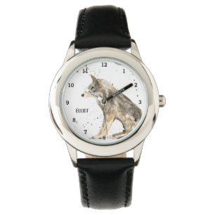 Montre Cute Boys Wolf Animaux Enfants Faune Bois
