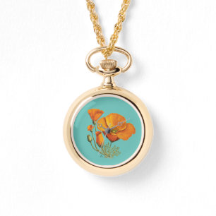 Montre Cute Californie Fleur de Pavot Style Vintage