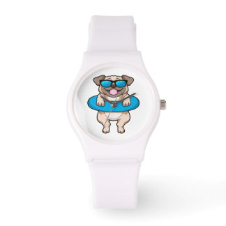 Montre Cute Carlin en Flotte Bleue - Cute Animal Amateur