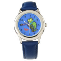 Cute chameleon attraper un bug cartoon watch