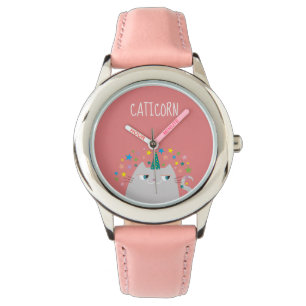 Montre Cute Chat Unicorne rose