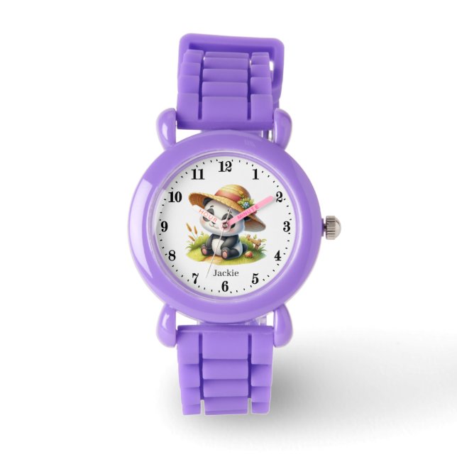 Montre Cute Farm Panda ajouter nom filles Regarder (Recto)