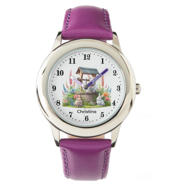 Montre Cute girls bunny lovers add name  (devant)