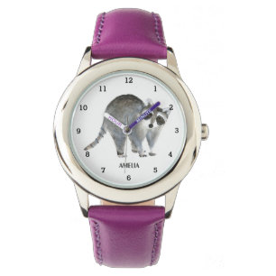 Montre Cute Girls Raccoon Animaux Enfants Faune Bois