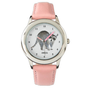 Montre Cute Girls Raccoon Animaux Enfants Faune Bois