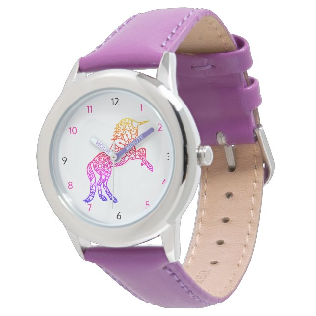 Montre Cute Girls Rainbow Unicorn (Incliné)
