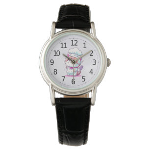 Montre Cute Happy Baker Pâtisserie Chef Chat Kitten  