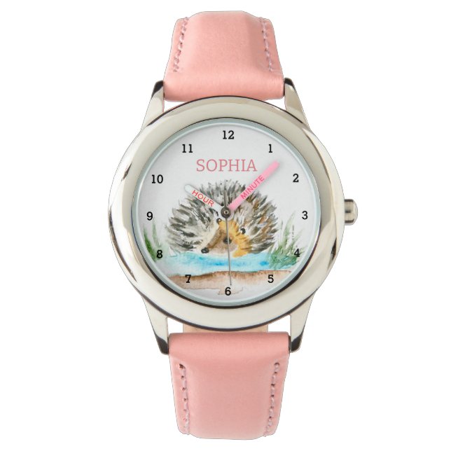 Montre Cute Hérisson Animal Girls Rose (devant)