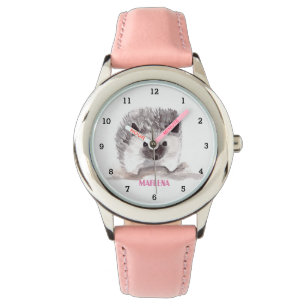 Montre Cute Hérisson Animaux sauvages Enfants Aquarelle