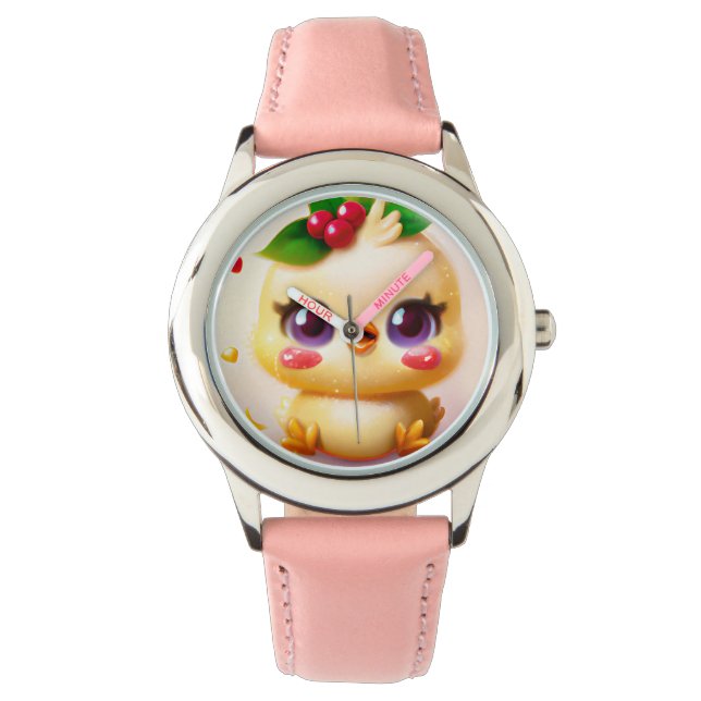 Montre Cute Kawaii Bébé poulet avec Holly (devant)