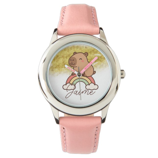 Montre Cute Kids Capybara Rainbow (devant)