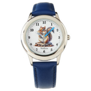 Montre Cute kids unisex chipmunk ajouter nom