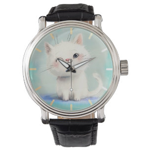 Montre Cute Kitten blanc