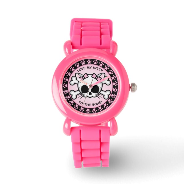 Montre Cute Kitty Crâne (Recto)