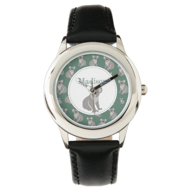 Montre Cute Koala Motif personnalisé (devant)