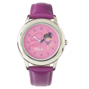 Montre Cute Little Gymnast Girl et Ribbon Gymnastique