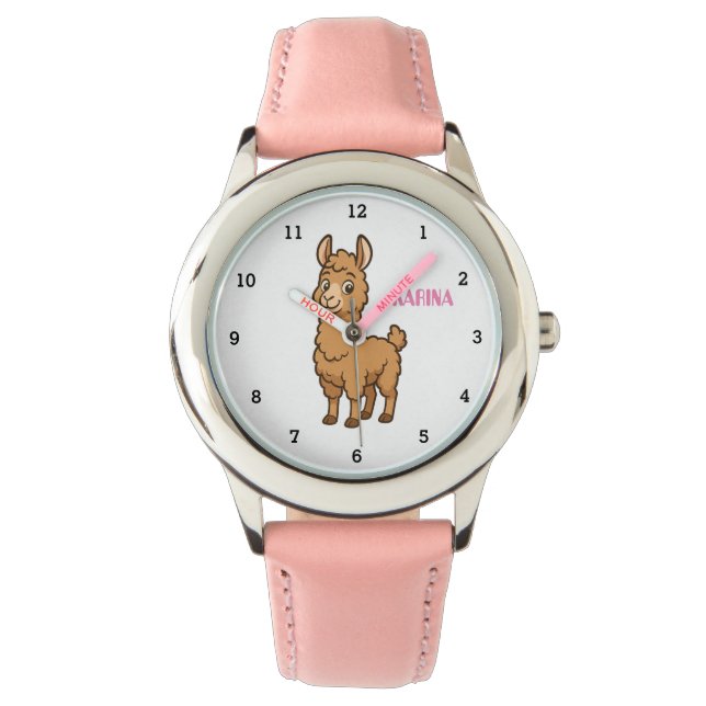 Montre Cute Llama Animal Alpaca Girly Kids (devant)